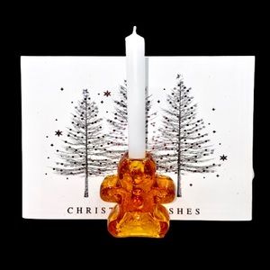 4 Williams Sonoma Gingerbread Man Taper Candle Holders for Holiday and Christmas